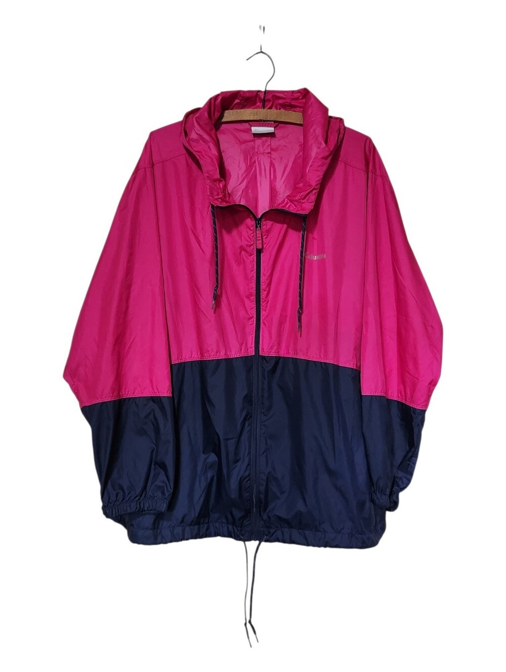 Columbia Colorblock Windbreaker Jacket - Pink & Navy Size 3XL